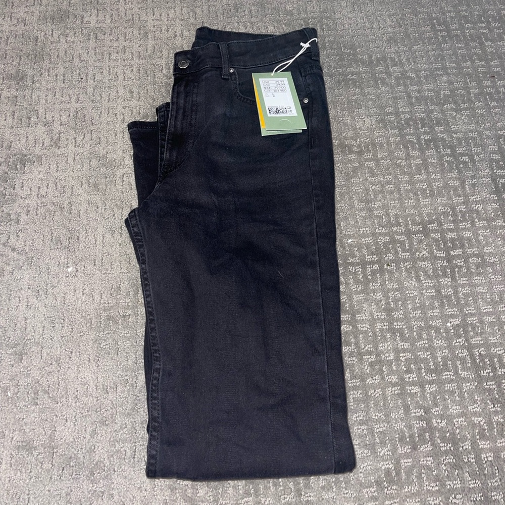 Black high waisted boot cut jeans